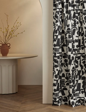 Organic Shapes Linen Curtain Panel by Sarah Sherman Samuel home decor,home accents,interior accessories