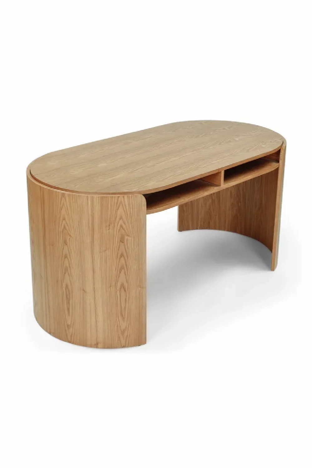 Oval Wood 2-Drawer Desk | NV Gallery Elipse