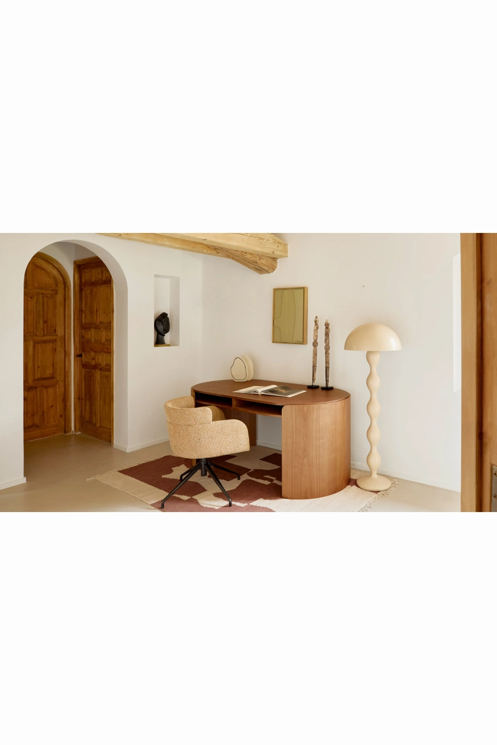Oval Wood 2-Drawer Desk | NV Gallery Elipse