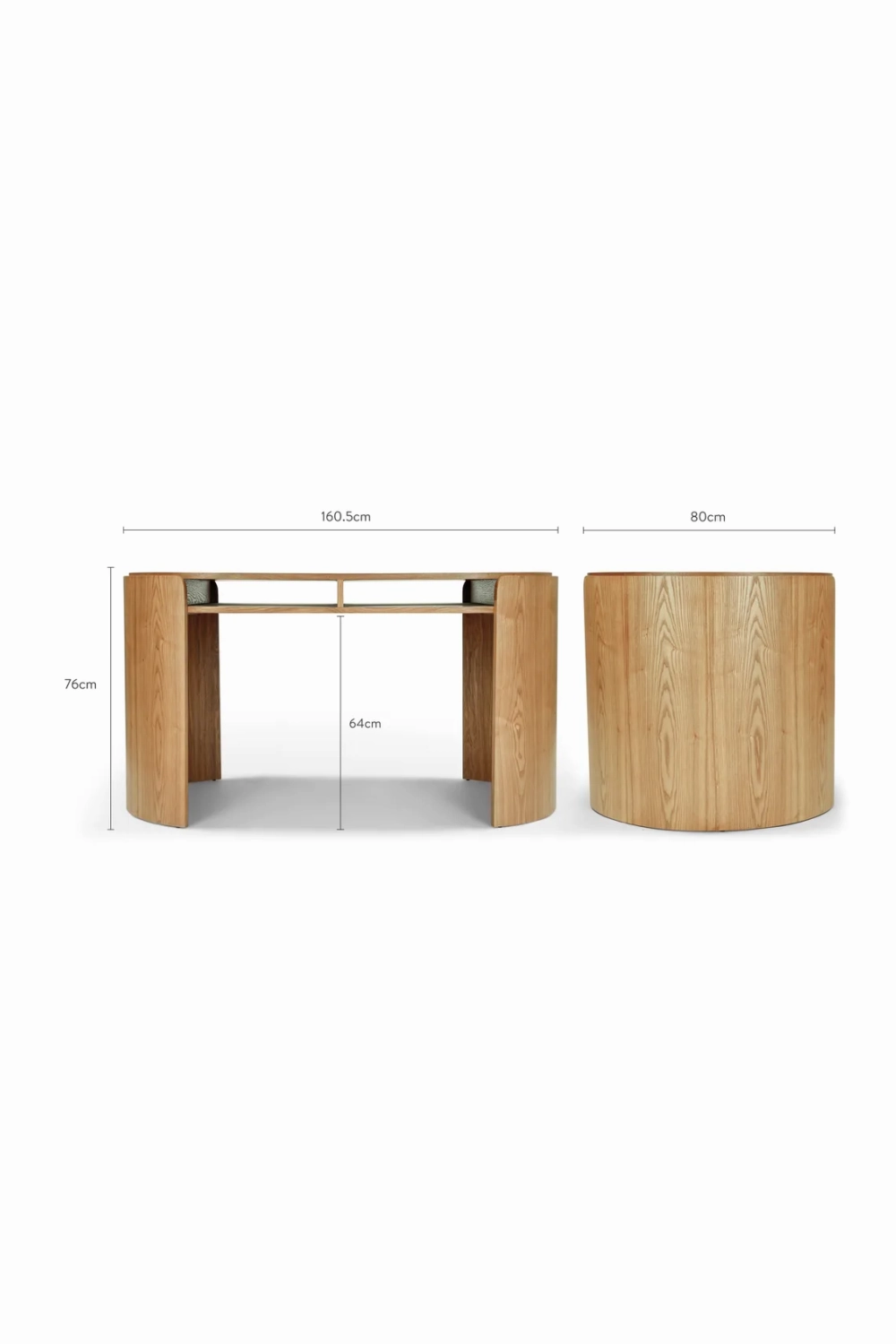 Oval Wood 2-Drawer Desk | NV Gallery Elipse