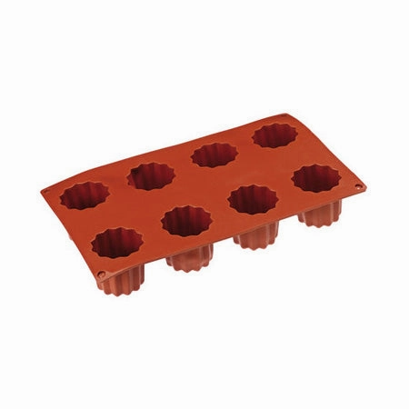Paderno 47742-41 Non-Stick Silicone Cannele Mold, Sheet of 8, 2" baking tools,cake baking,kitchen gadgets