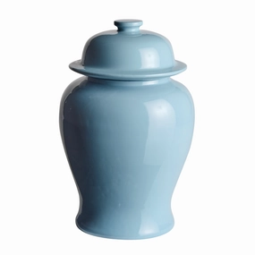 Pale Blue Koa Wide Lidded Ginger Jar vase,flower vase,home decoration