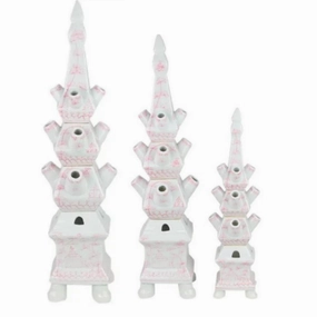 Pale Pink Village Scene Tulipiere vase,flower vase,home decoration