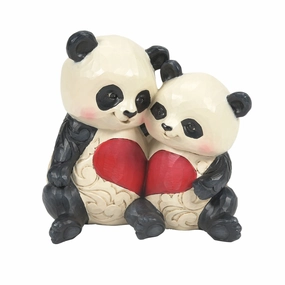 Panda Couple With Heart Fig figurines,decorative figurines,home accents
