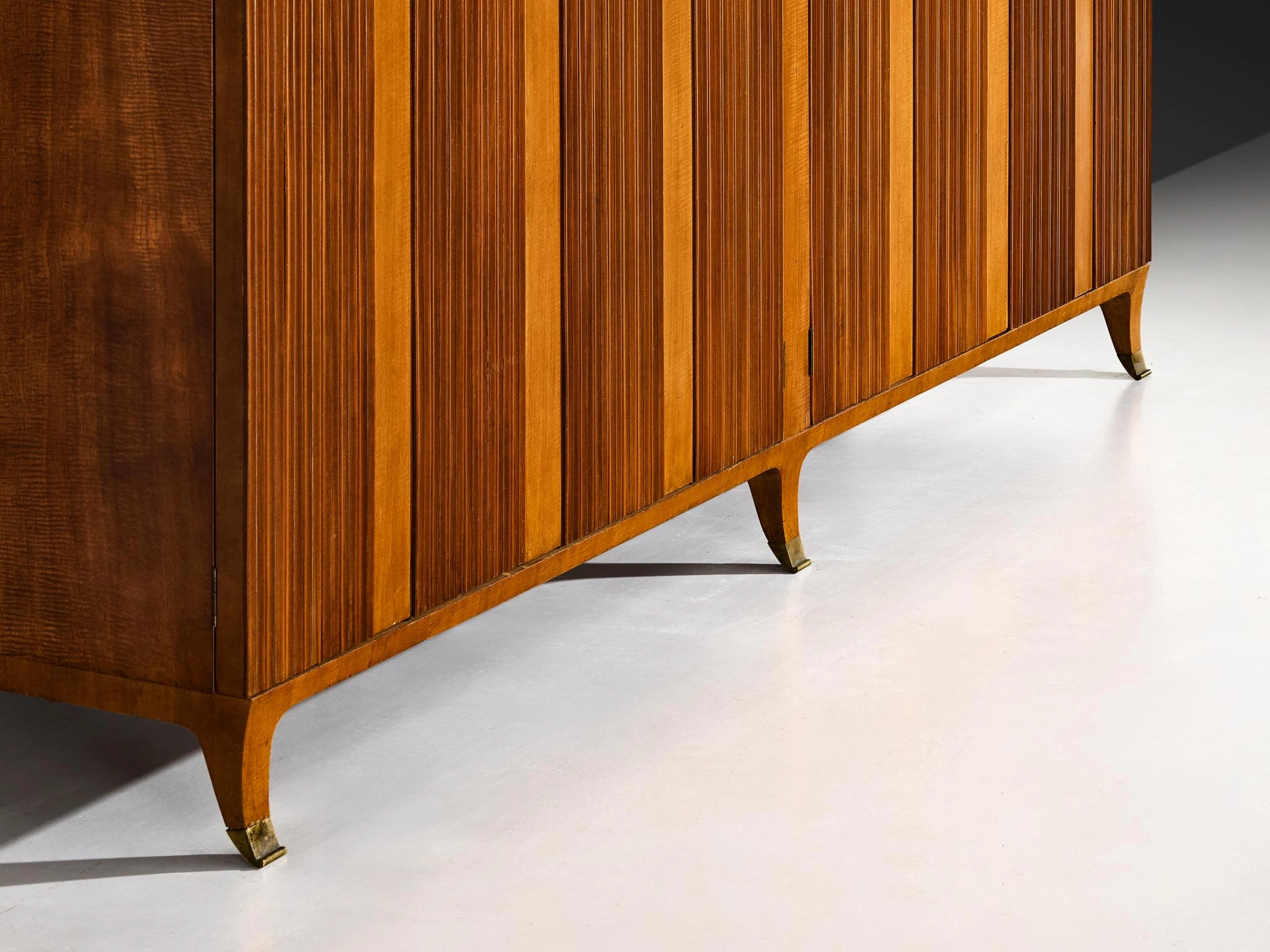 Paolo Buffa Wardrobe with Walnut Grissinato Front and Brass Accents