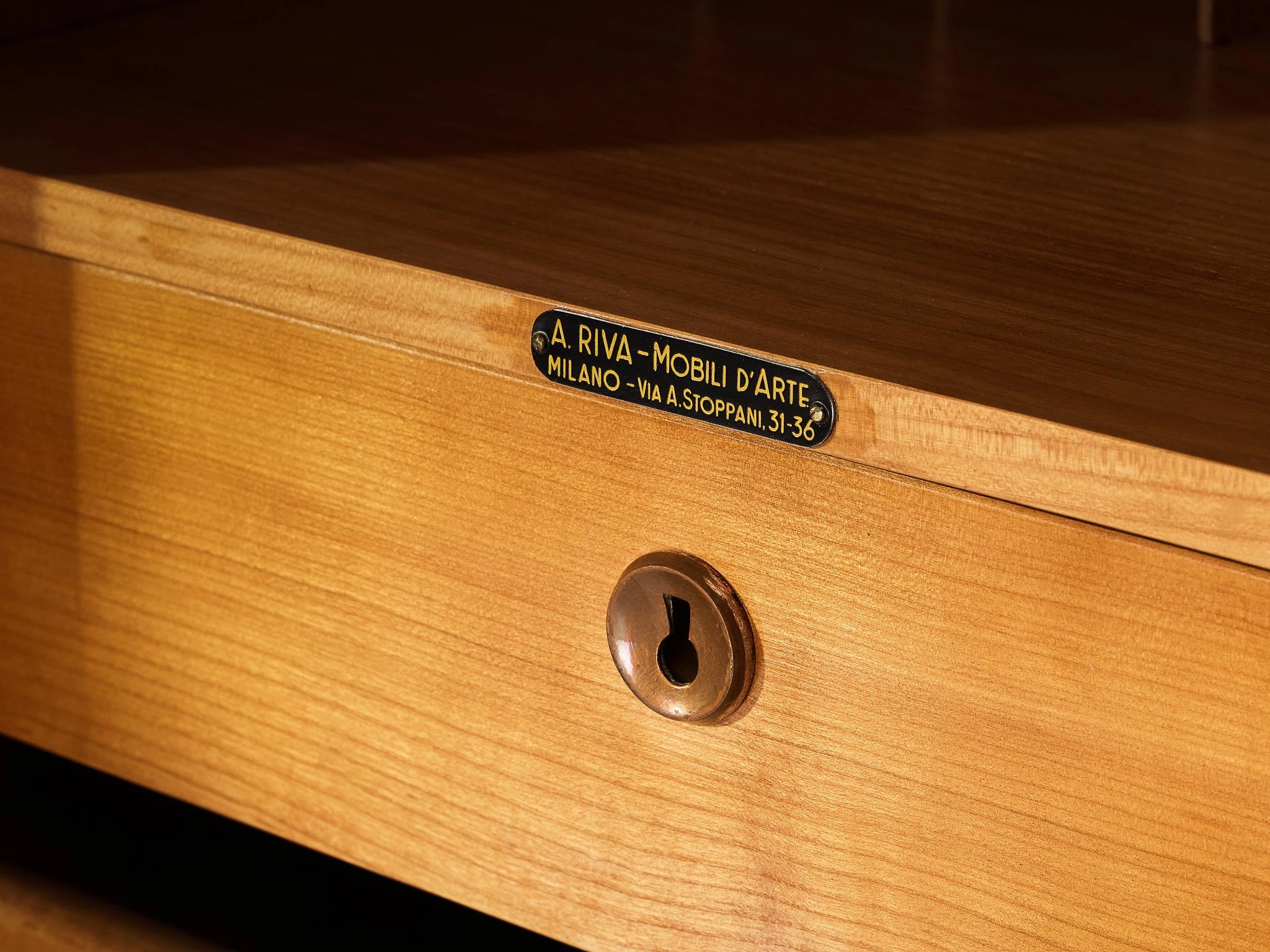 Paolo Buffa Wardrobe with Walnut Grissinato Front and Brass Accents