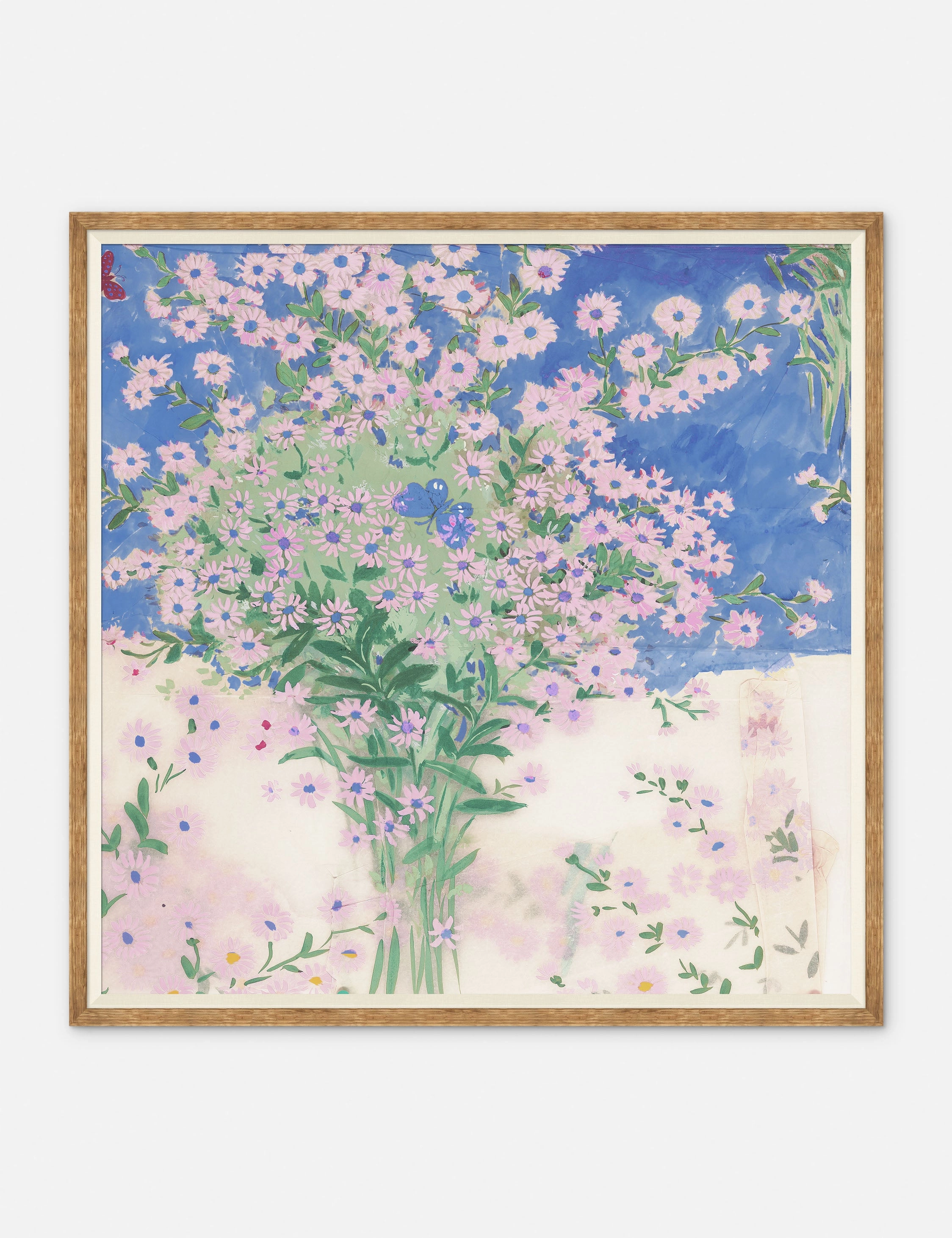 Papillons Et Margeurites Diptych Print by Paule Marrot wall art,canvas print,home wall decor