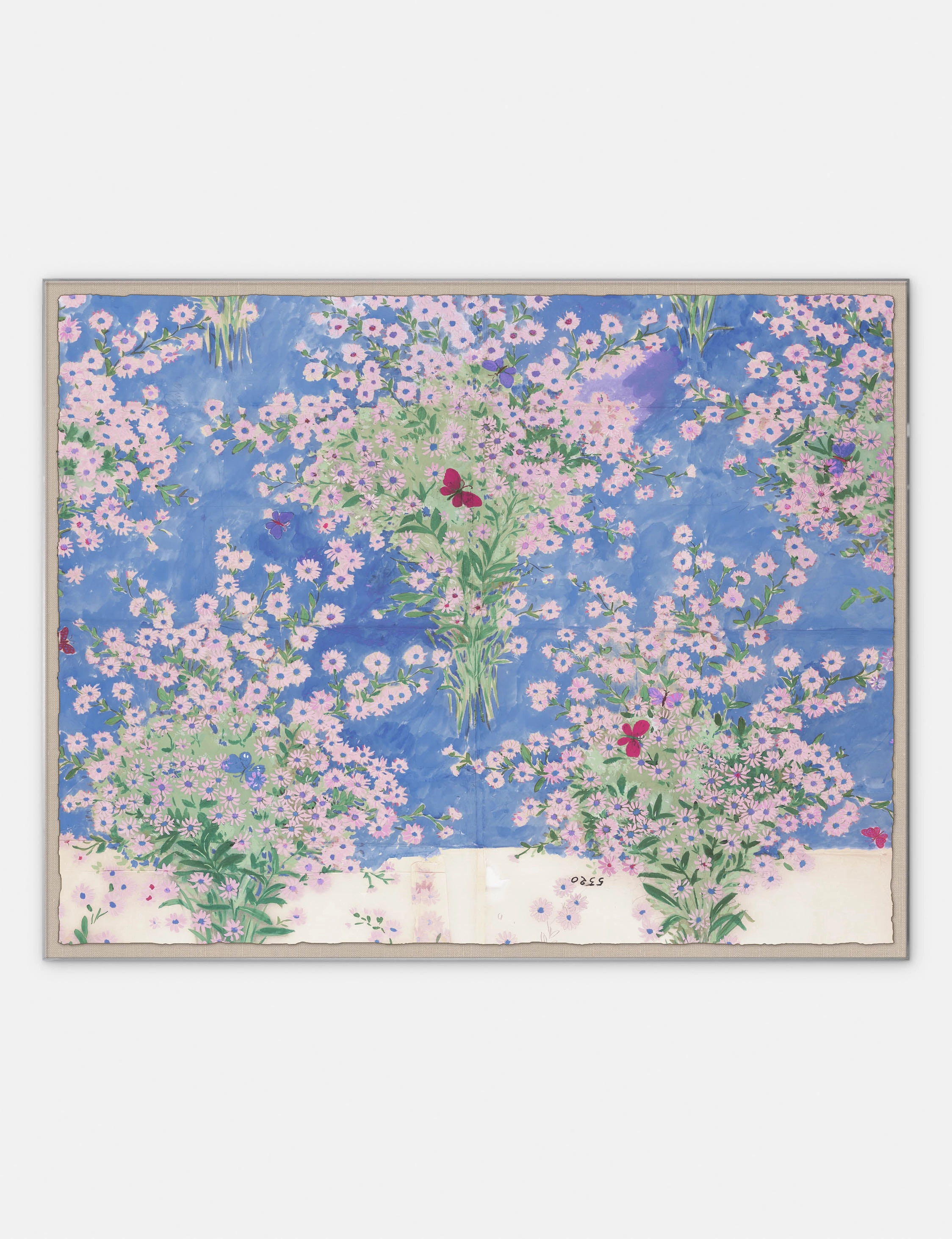 Papillons Et Margeurites Print by Paule Marrot wall art,canvas print,home wall decor