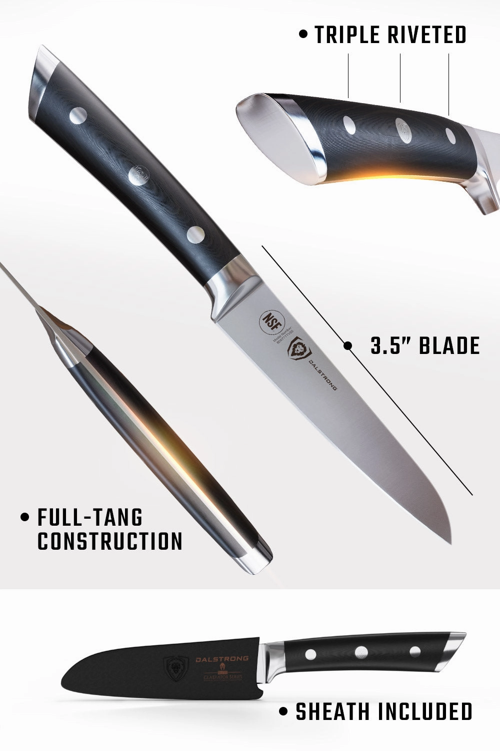 Paring Knife 3.5" | Gladiator Series | NSF Certified | Dalstrong 