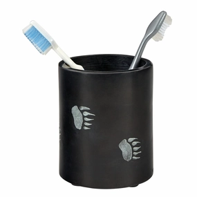 Park Designs Wild Woods Bear Toothbrush Holder - Black - 3.75 x 3.75 x 4.5 toothbrush holder,bathroom cup,bathroom organizer