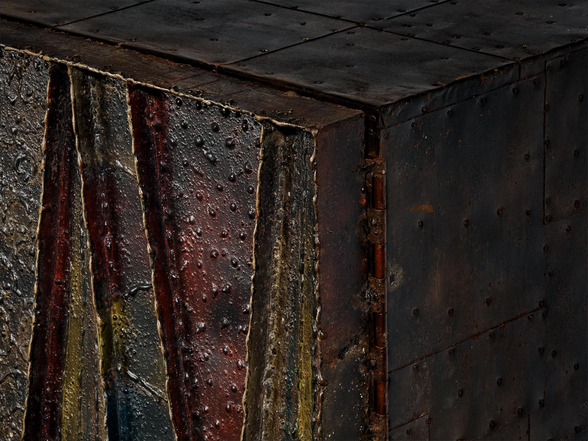 Paul Evans Deep Relief Wall-Mounted Sideboard in Welded Steel