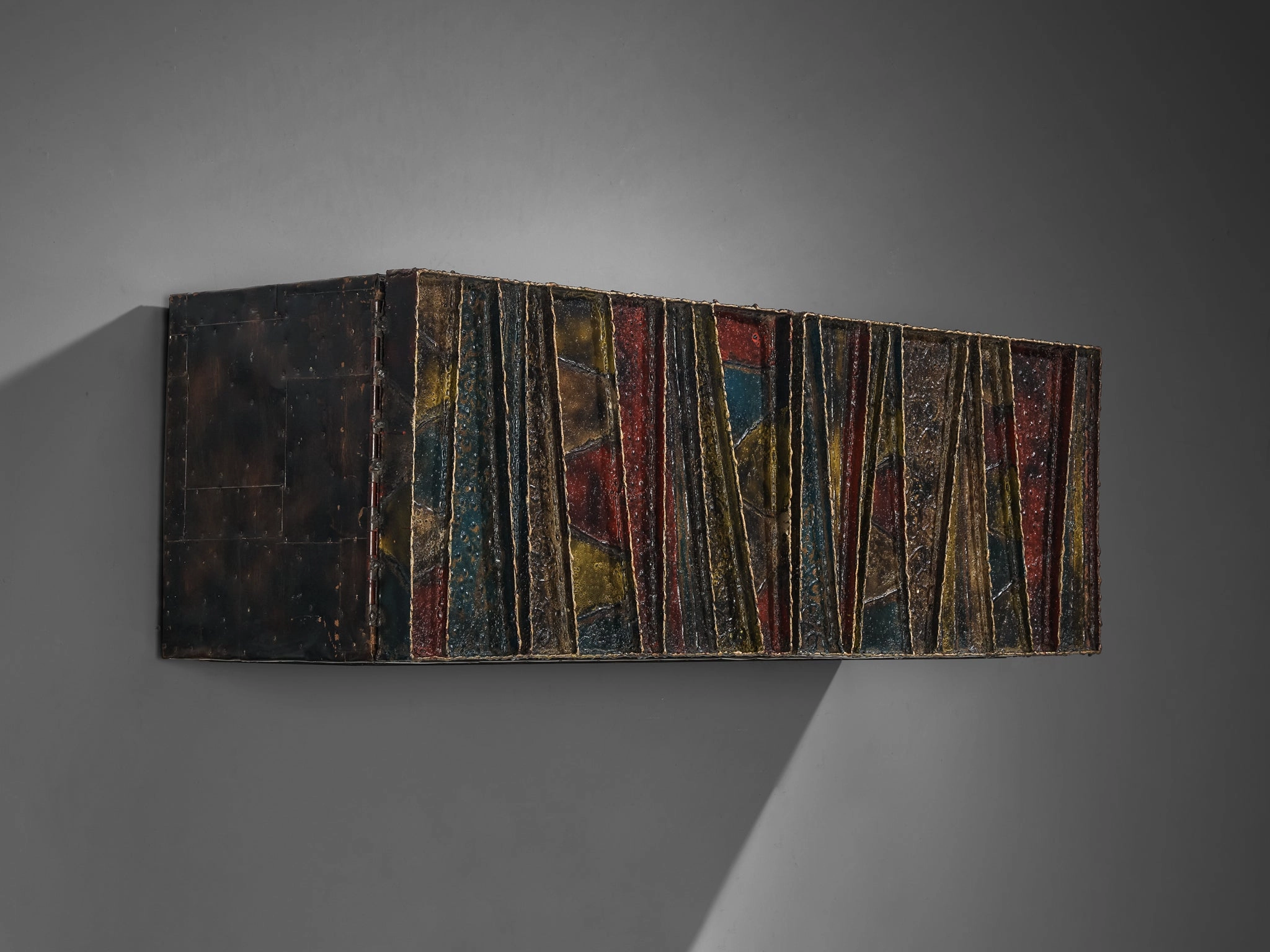 Paul Evans Deep Relief Wall-Mounted Sideboard in Welded Steel