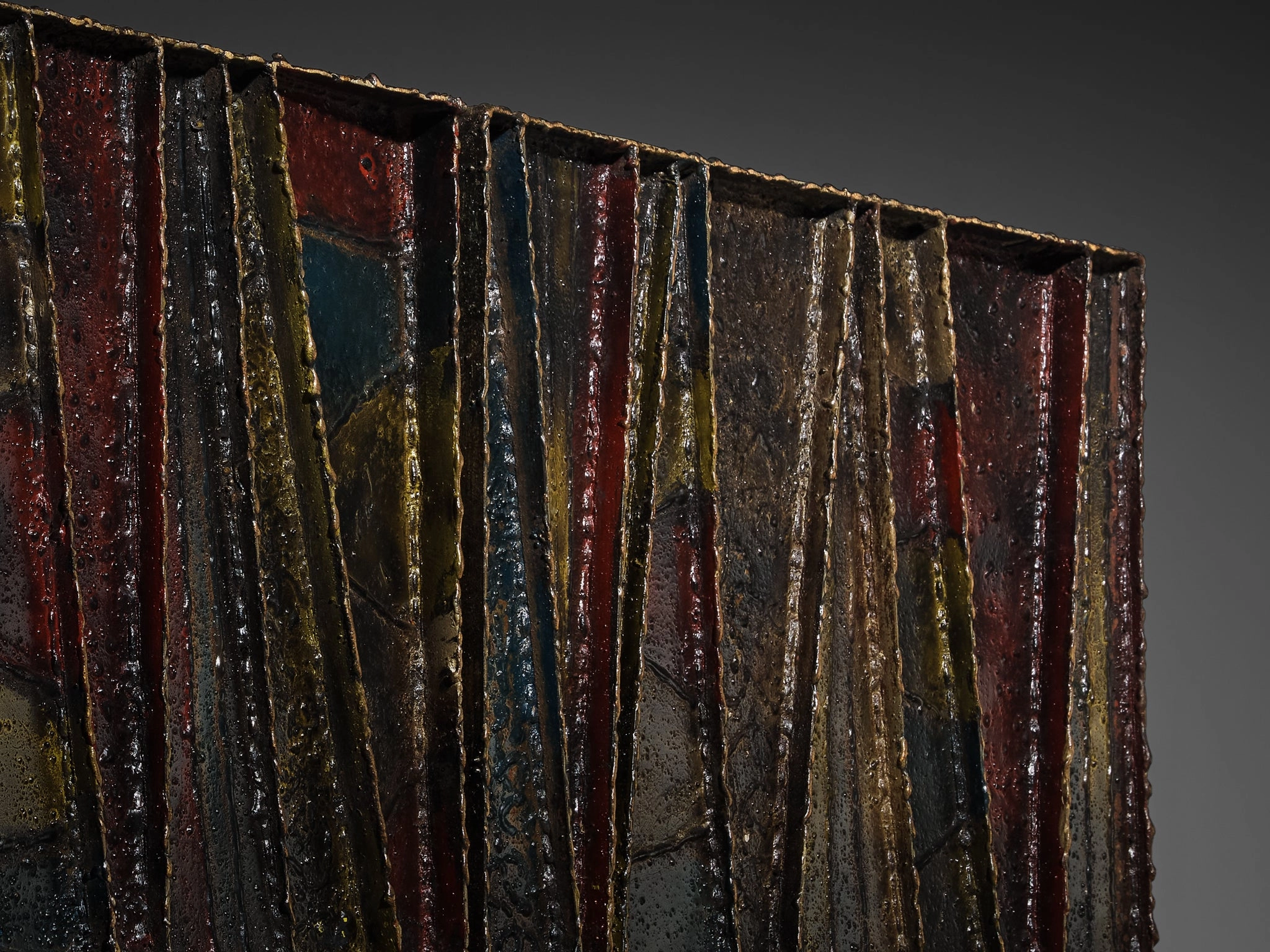 Paul Evans Deep Relief Wall-Mounted Sideboard in Welded Steel