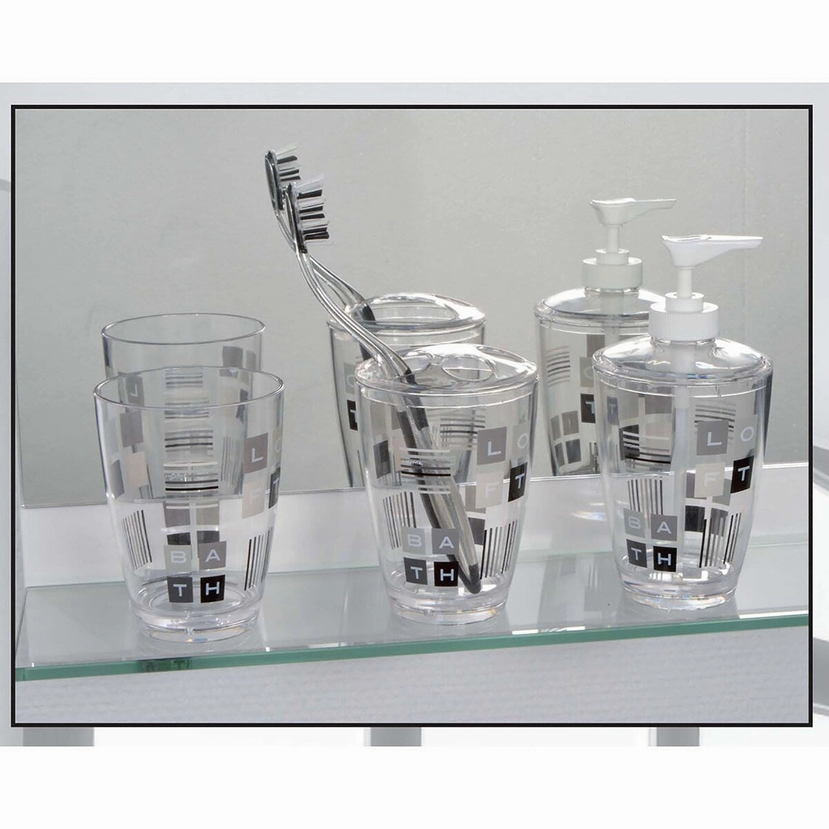 Peace And Loft Clear Toothbrush Holder Stand for Bathroom Vanity Countertop
