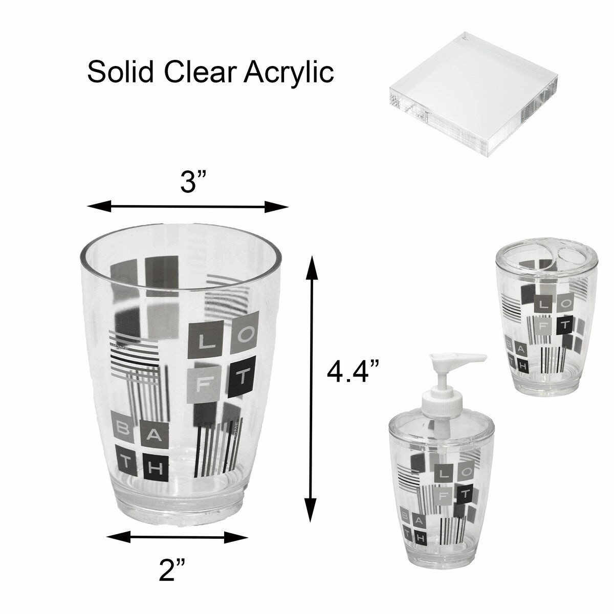 Peace And Loft Clear Toothbrush Holder Stand for Bathroom Vanity Countertop