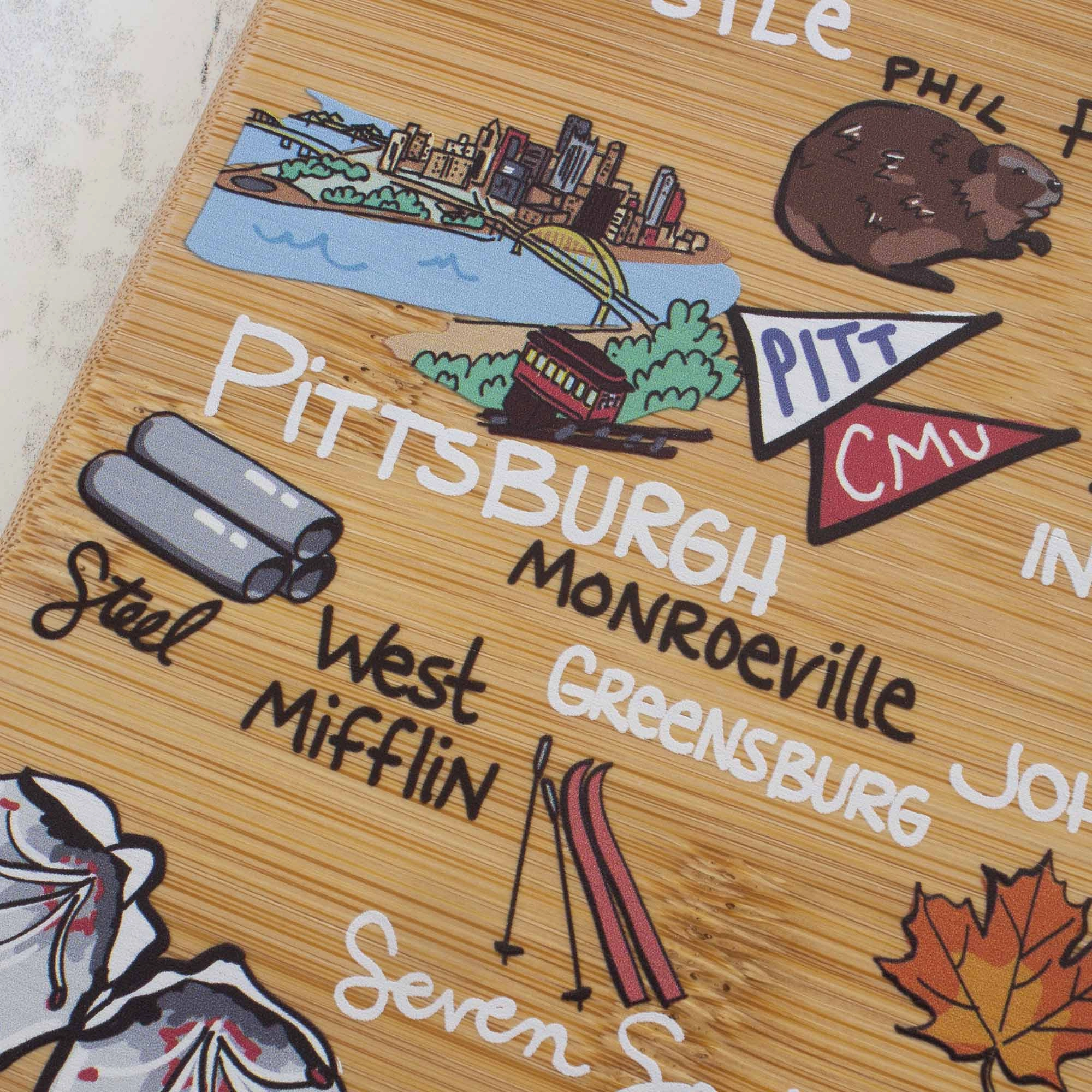 Pennsylvania Cutting Board with Artwork by Fish Kiss