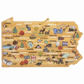 Pennsylvania Cutting Board with Artwork by Fish Kiss cutting board,chopping board,kitchen tools