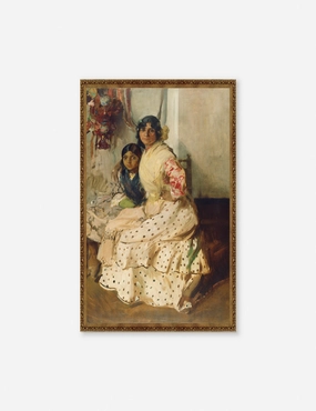 Pepilla and Her Daughter Wall Art by Joaqun Sorolla y Bastida Gold wall art,canvas print,home wall decor