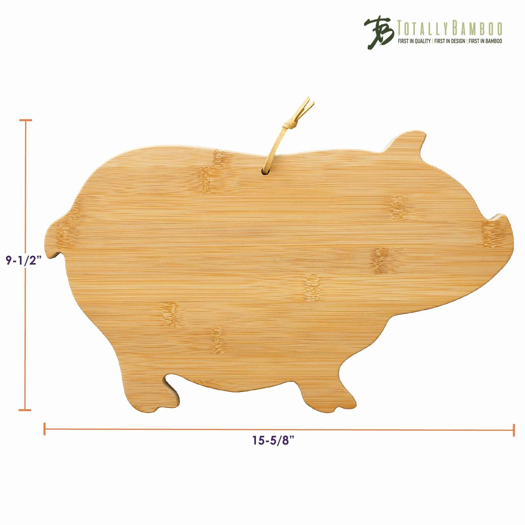 Pig Shaped Cutting Board, 15-5/8" x 9-1/2"