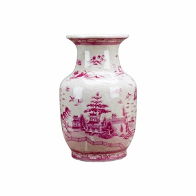 Pink and White Willow Porcelain Decorative Vase vase,flower vase,home decoration