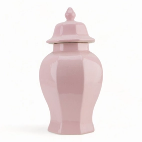 Pink Octagonal Lidded Mantel Jar vase,flower vase,home decoration