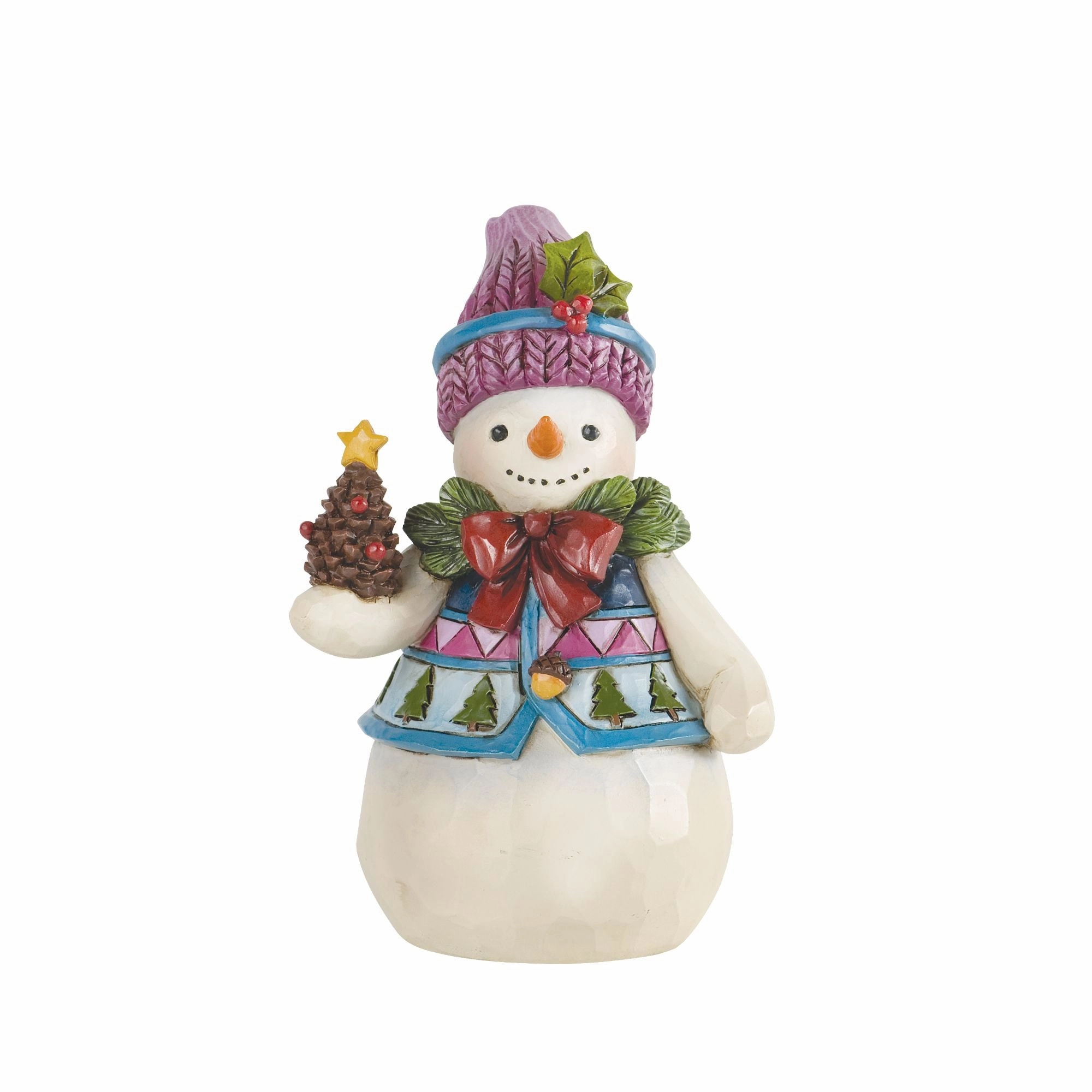 Pint Sized Snowman w/Pinecone figurines,decorative figurines,home accents