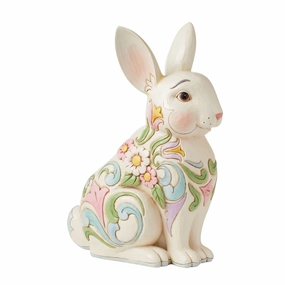 Planter White Floral Rabbit figurines,decorative figurines,home accents