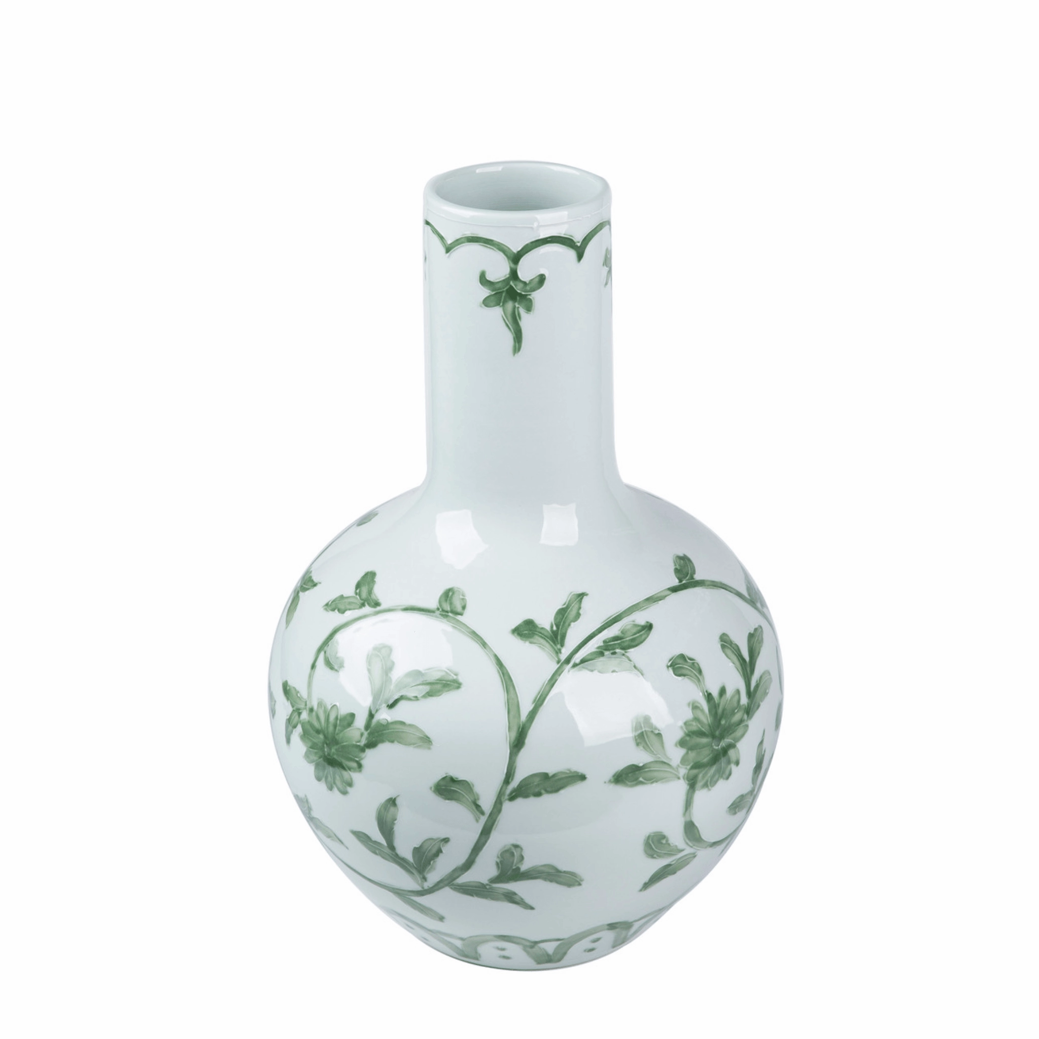 Porcelain Celadon Green Vine Globular Vase vase,flower vase,home decoration