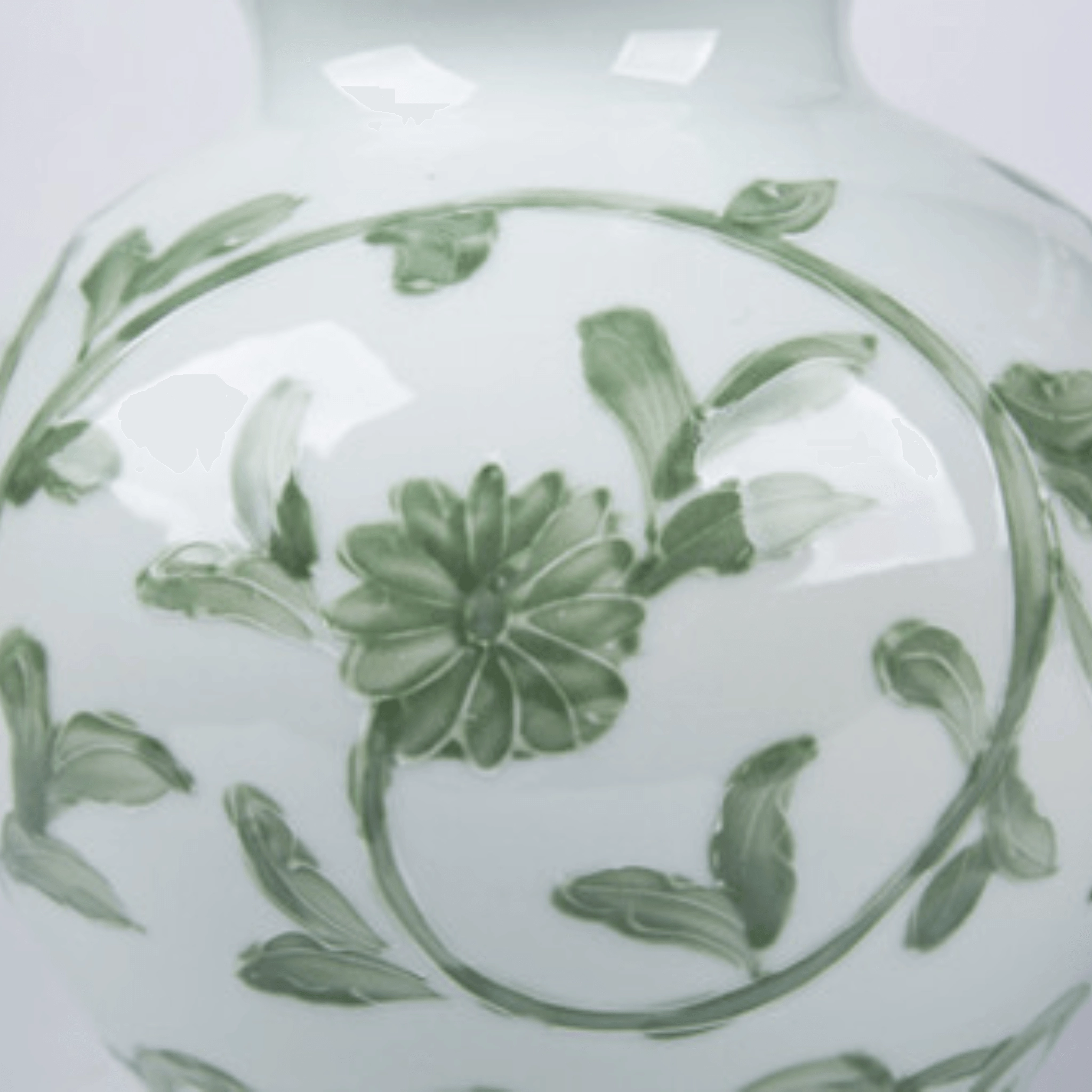 Porcelain Celadon Green Vine Gourd Vase