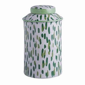 Porcelain Green & White Mill Reef Palm Jar vase,flower vase,home decoration
