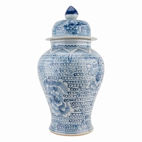 Porcelain Lidded Blue And White Flower Jar vase,flower vase,home decoration