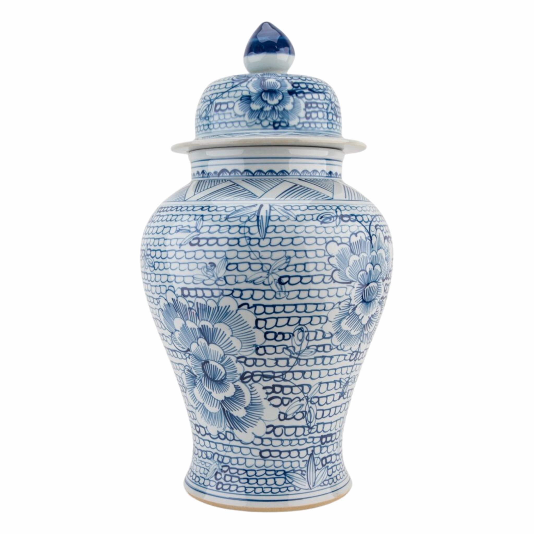 Porcelain Lidded Blue And White Flower Jar vase,flower vase,home decoration