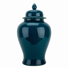 Porcelain Peacock Green Lidded Temple Jar vase,flower vase,home decoration