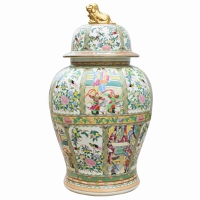 Porcelain Rose Medallion Temple Jar vase,flower vase,home decoration