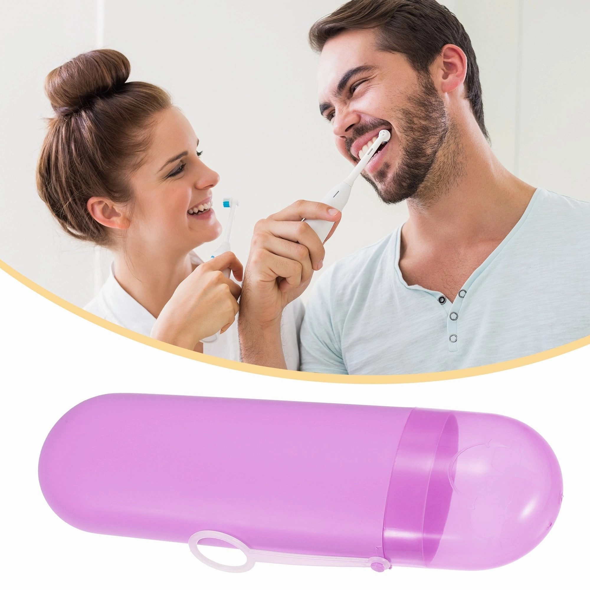 Portable Toothbrush Case with Hook Toothbrush Holders 8.07"x2.36"x1.38"