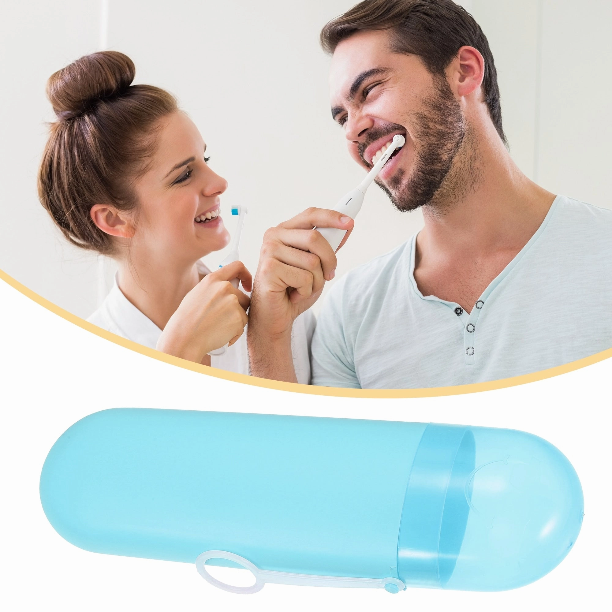 Portable Toothbrush Case with Hook Toothbrush Holders 8.07"x2.36"x1.38"