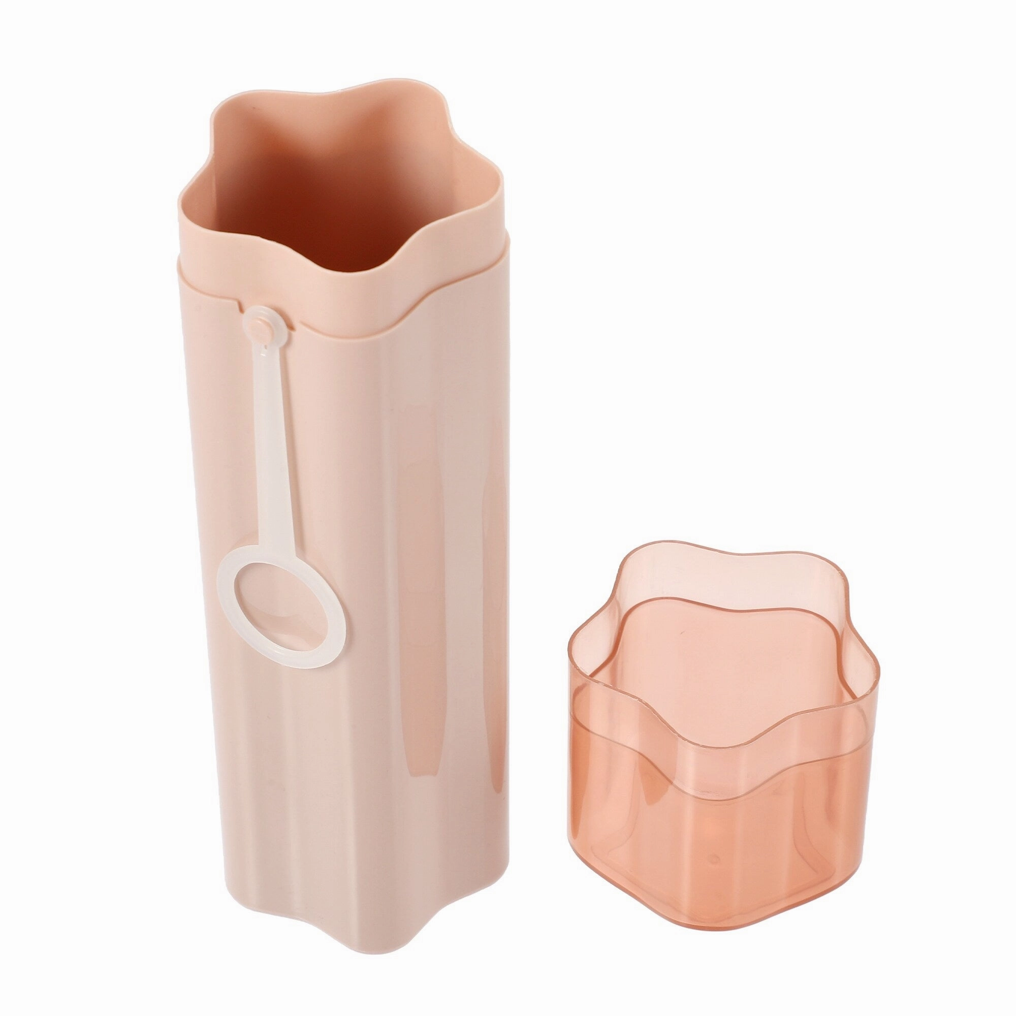 Portable Toothbrush Cases with Cups Toothbrush Holder 8.07"x2.20"x2.20" - Pink