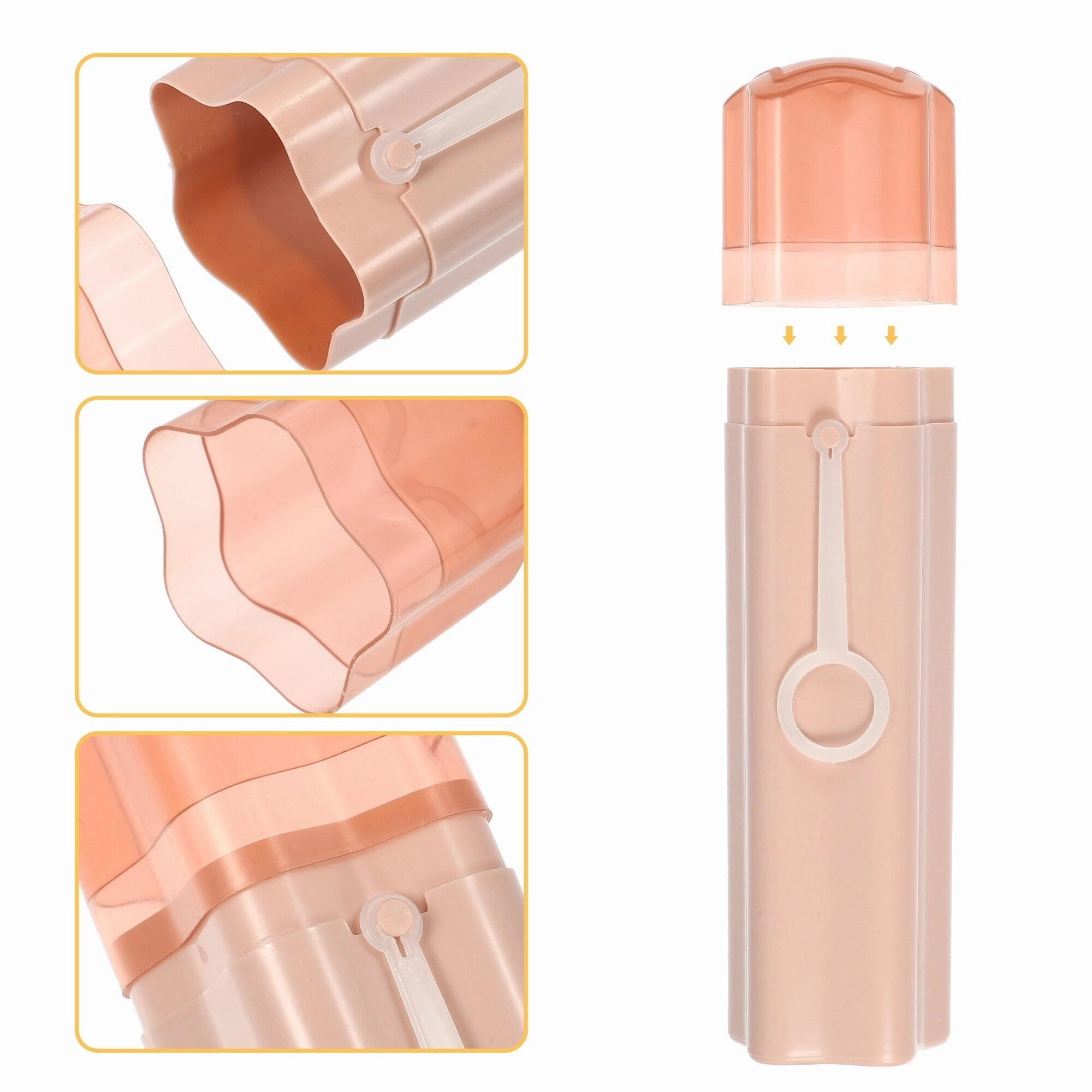 Portable Toothbrush Cases with Cups Toothbrush Holder 8.07"x2.20"x2.20" - Pink