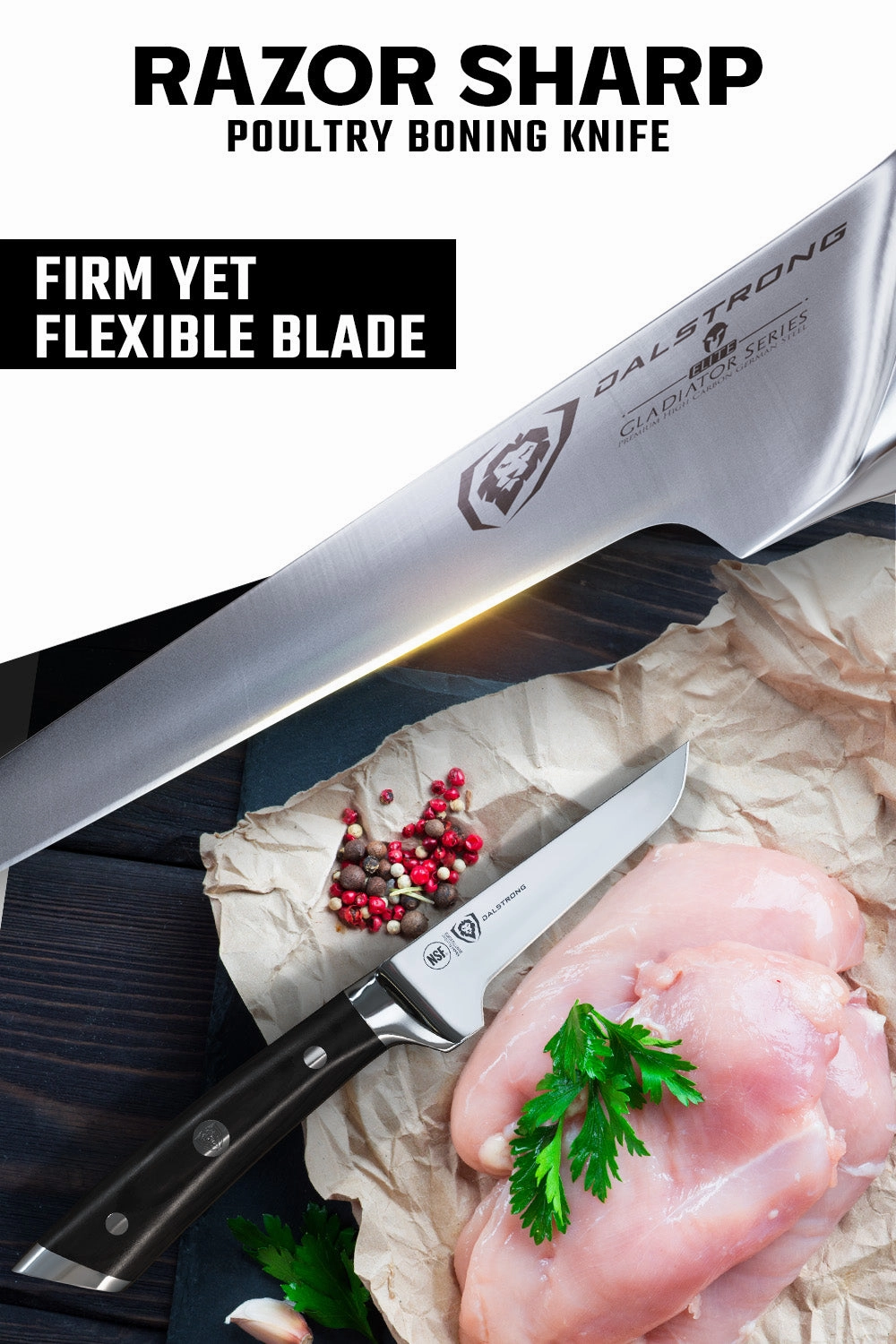 Poultry Boning Knife 3.75" | Gladiator Series | NSF Certified | Dalstrong 