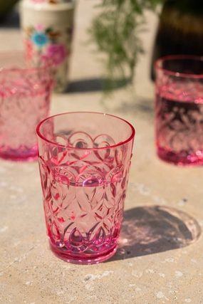 Pretty Embossed Pink Picnic Water Tumbler kitchenware,kitchen essentials,cooking tools
