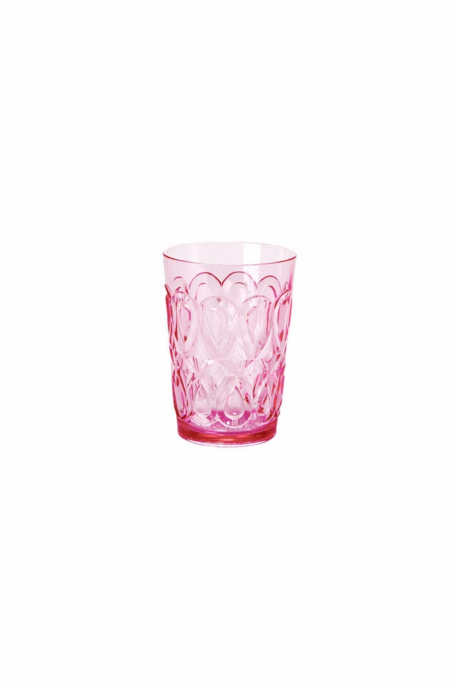 Pretty Embossed Pink Picnic Water Tumbler