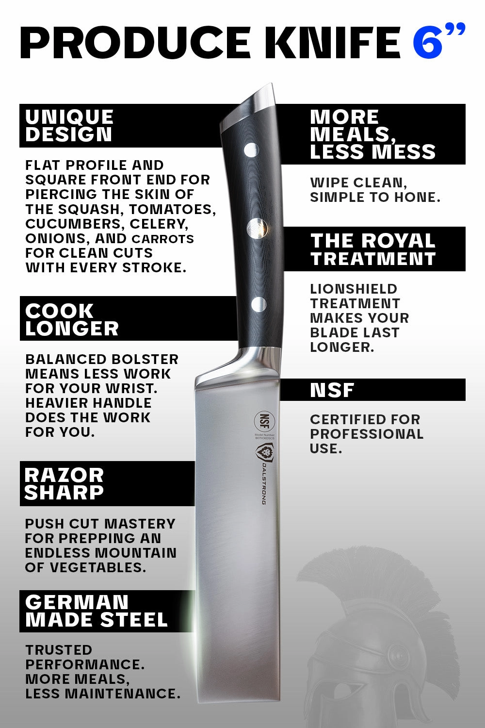Produce Knife 6" | Gladiator Series | NSF Certified | Dalstrong 