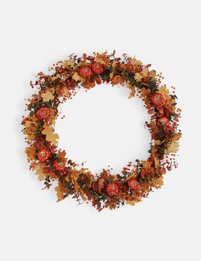 Pumpkin, Maple, and Eucalyptus Preserved Wreath home decor,home accents,interior accessories