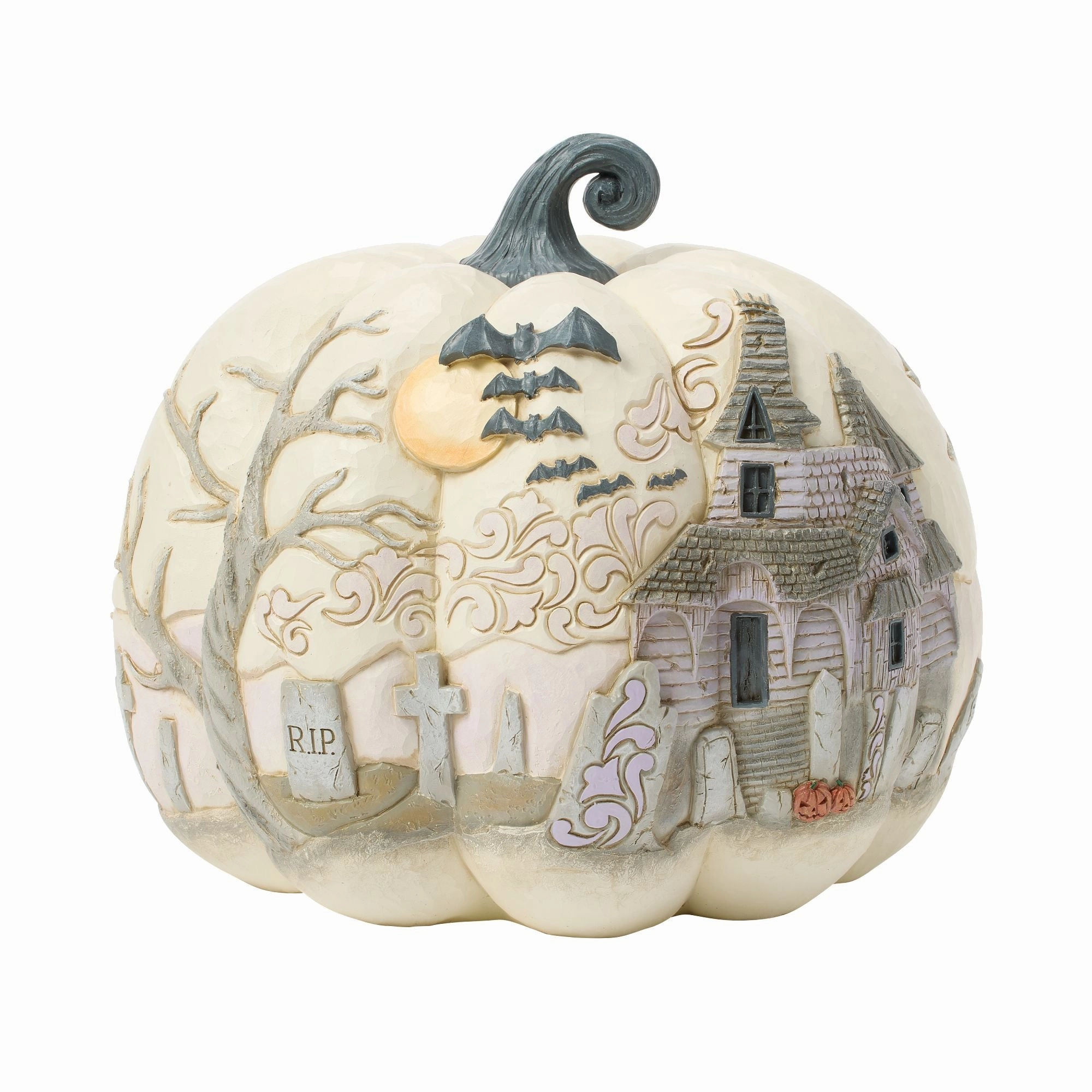 Pumpkin with Bats Flying Fig figurines,decorative figurines,home accents