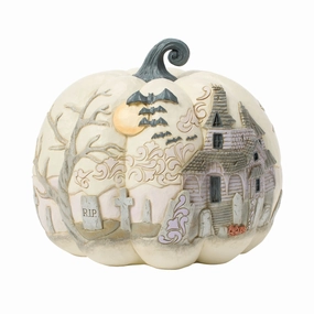 Pumpkin with Bats Flying Fig figurines,decorative figurines,home accents