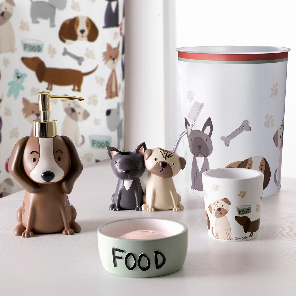 Puppy Love Toothbrush Holder - Multi - 2.76" x 5.00" x 4.17"