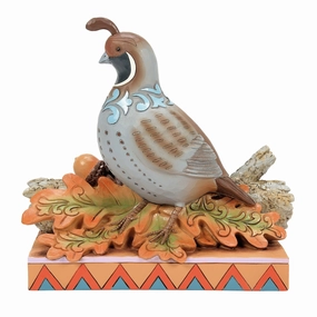Quail Sitting on Leaves Fig figurines,decorative figurines,home accents