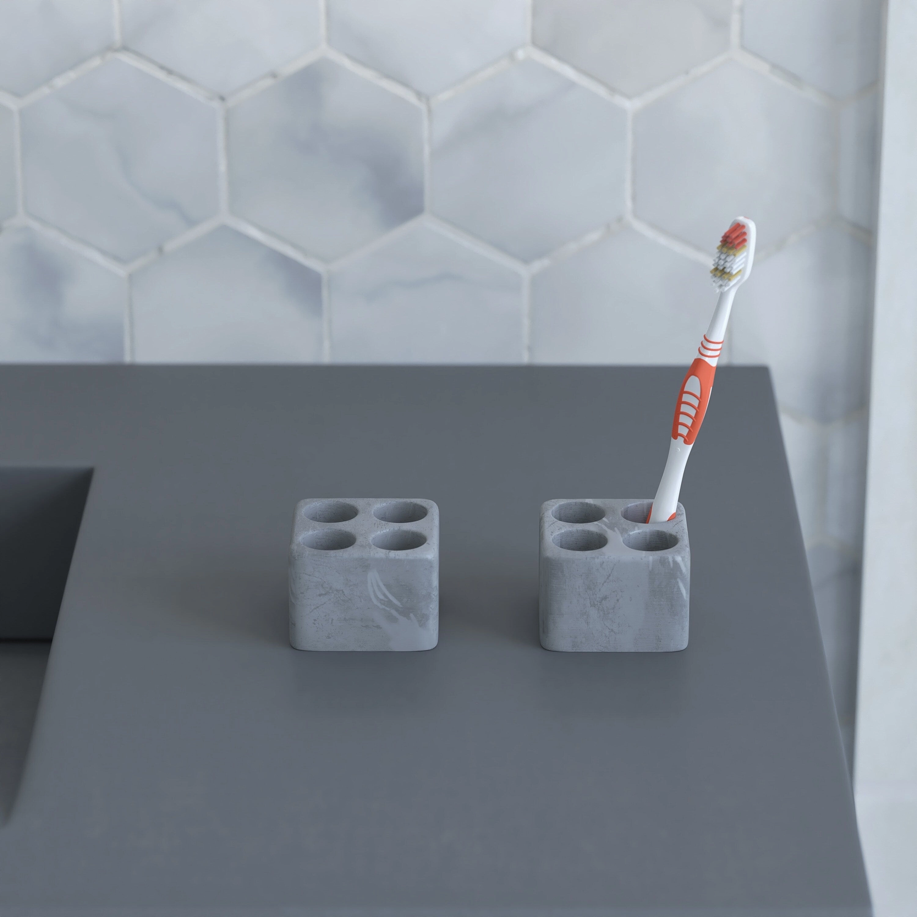 Quick Drying Diatomite Stone Toothbrush Holder - N/A