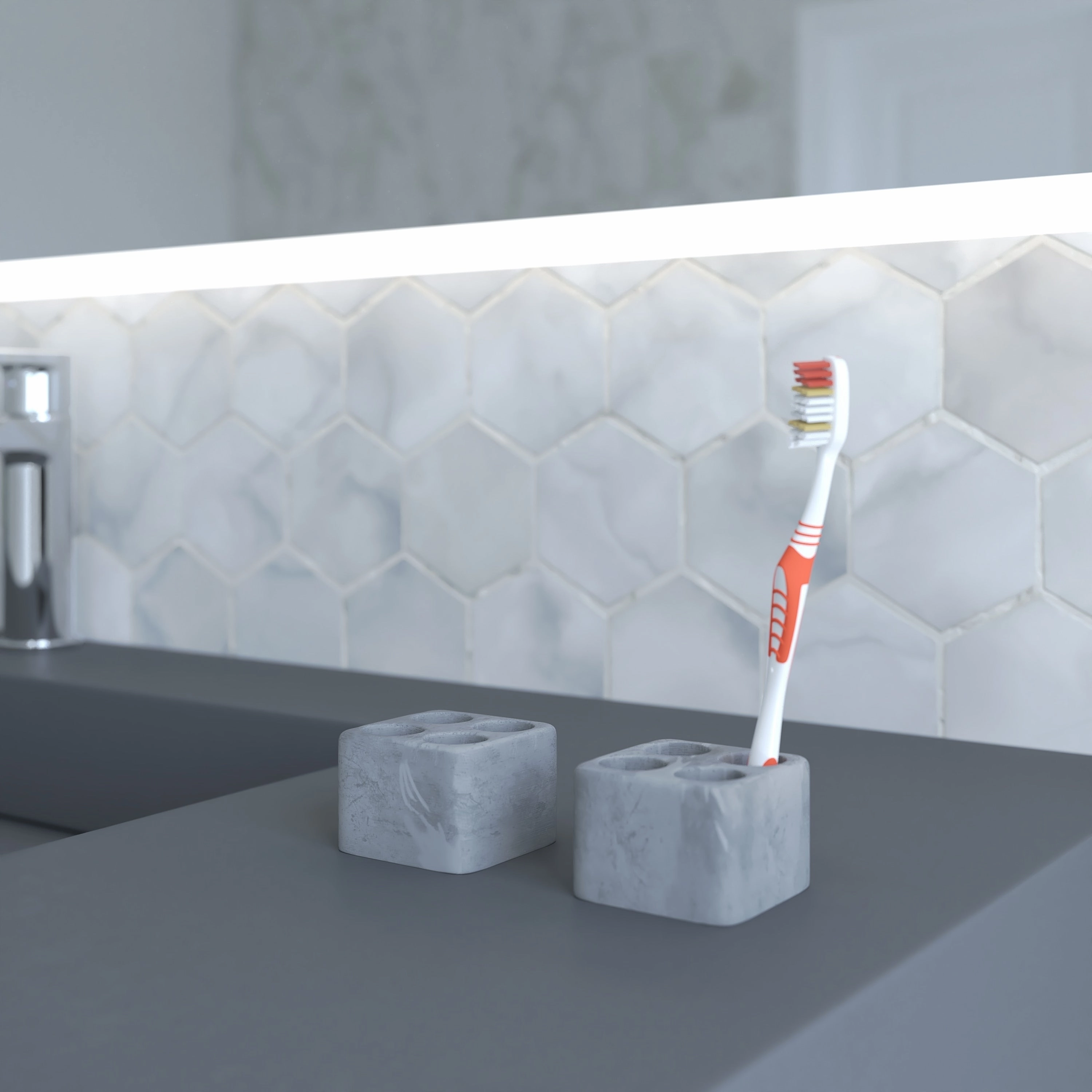 Quick Drying Diatomite Stone Toothbrush Holder - N/A