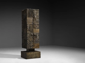 Rare Paul Evans for Paul Evans Studio 'PE72' Cabinet in Sculpted Bronze storage cabinet,organizer,furniture storage